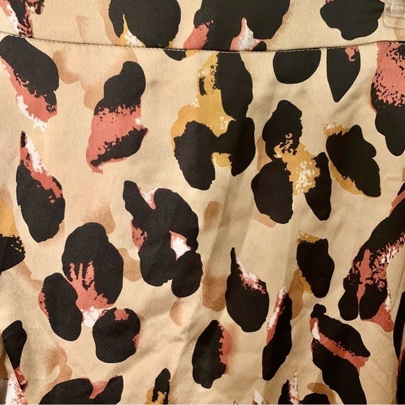 Sale! NEW Midi Skirt XXL Gold Satin Animal Print Black Pink White Ruffle BackZip - Picture 6 of 13